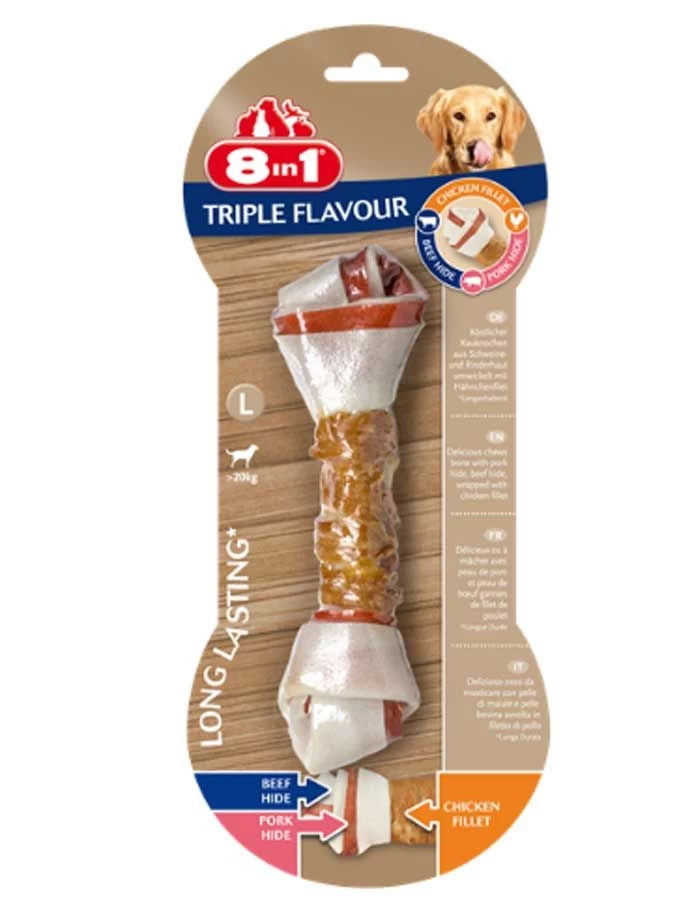 8in1 Triple Flavour Os L Pour Chien MULTIPACK Lot De 6 3 8in1 Triple Flavour Os L Pour Chien MULTIPACK Lot De 6