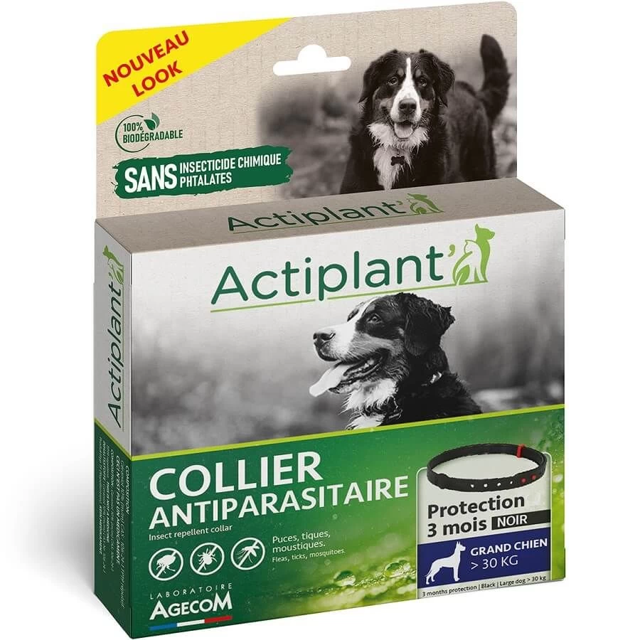 Actiplant Collier Antiparasitaire Noir Chien +30 Kg 3 Actiplant Collier Antiparasitaire Noir Chien +30 Kg