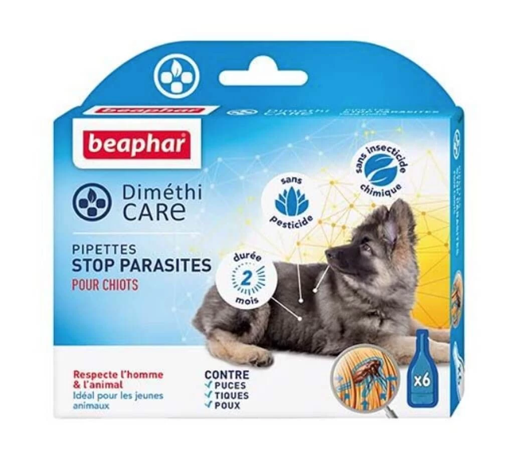 Beaphar Diméthicare Stop Parasites 6 Pipettes Pour Chiots 3 Beaphar Diméthicare Stop Parasites 6 Pipettes Pour Chiots