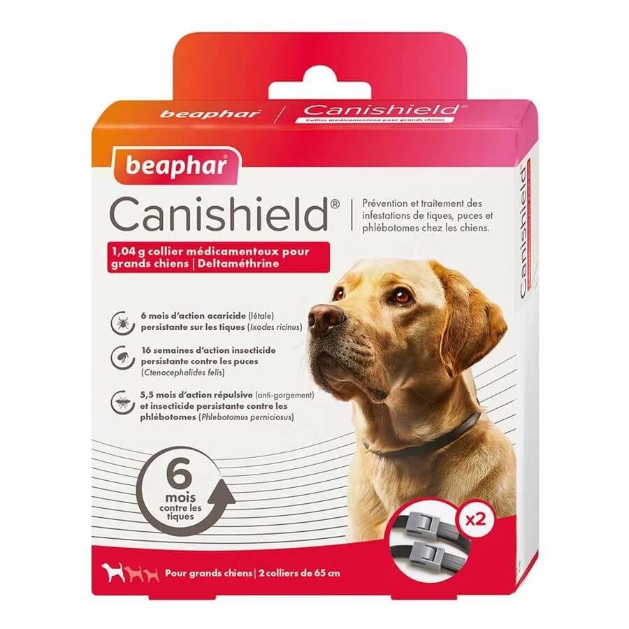Beaphar Canishield Collier Grand Chien Contre Puces, Tiques, Moustiques 65 Cmx2 3 Beaphar Canishield Collier Grand Chien Contre Puces, Tiques, Moustiques 65 Cmx2